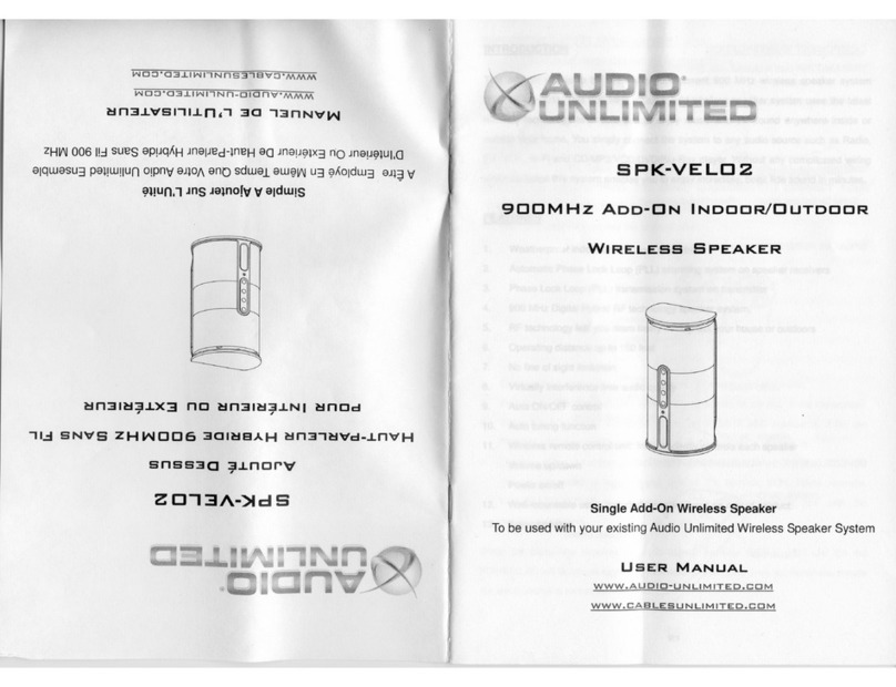 Audio Unlimited SPK-VELO2 User manual