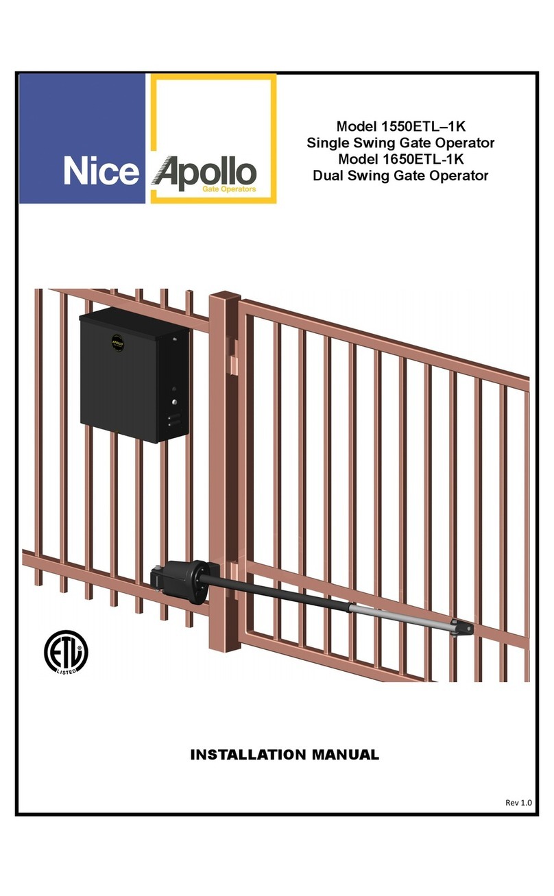 Nice Apollo 1550ETL-1K installation manual