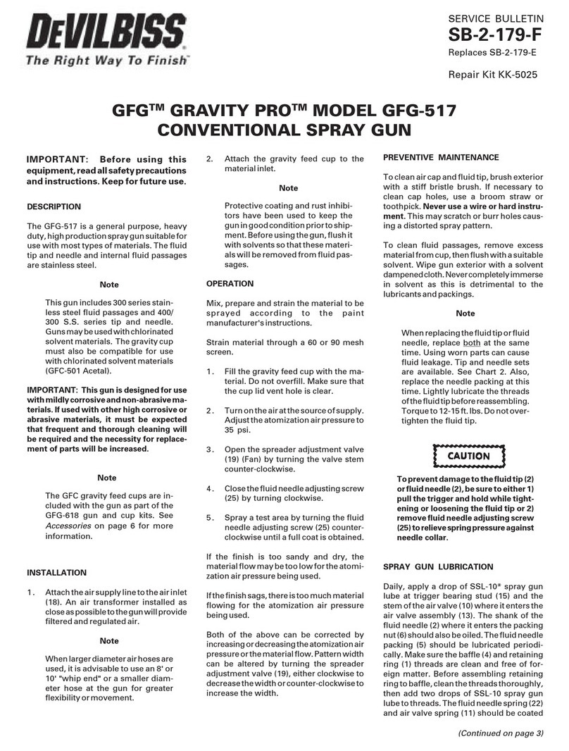 DeVilbiss GFG Gravity Pro GFG-517 Reference manual