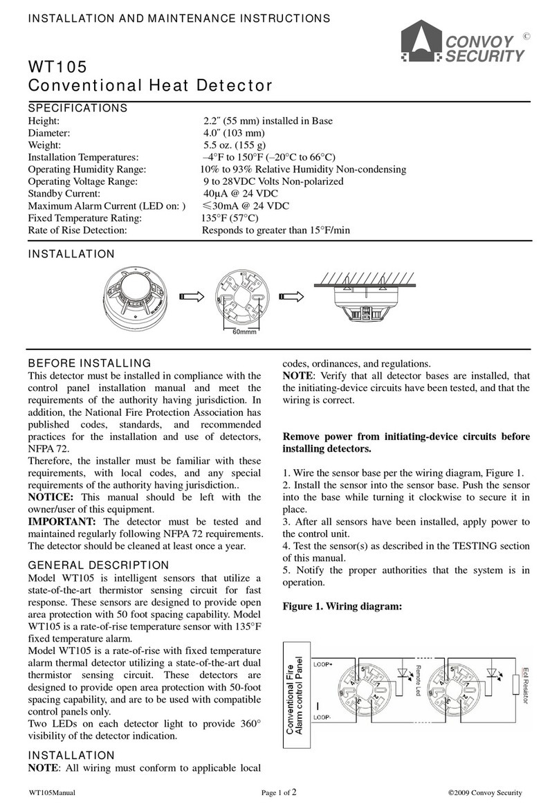 Convoy Security WT105 Installation and maintenance instructions