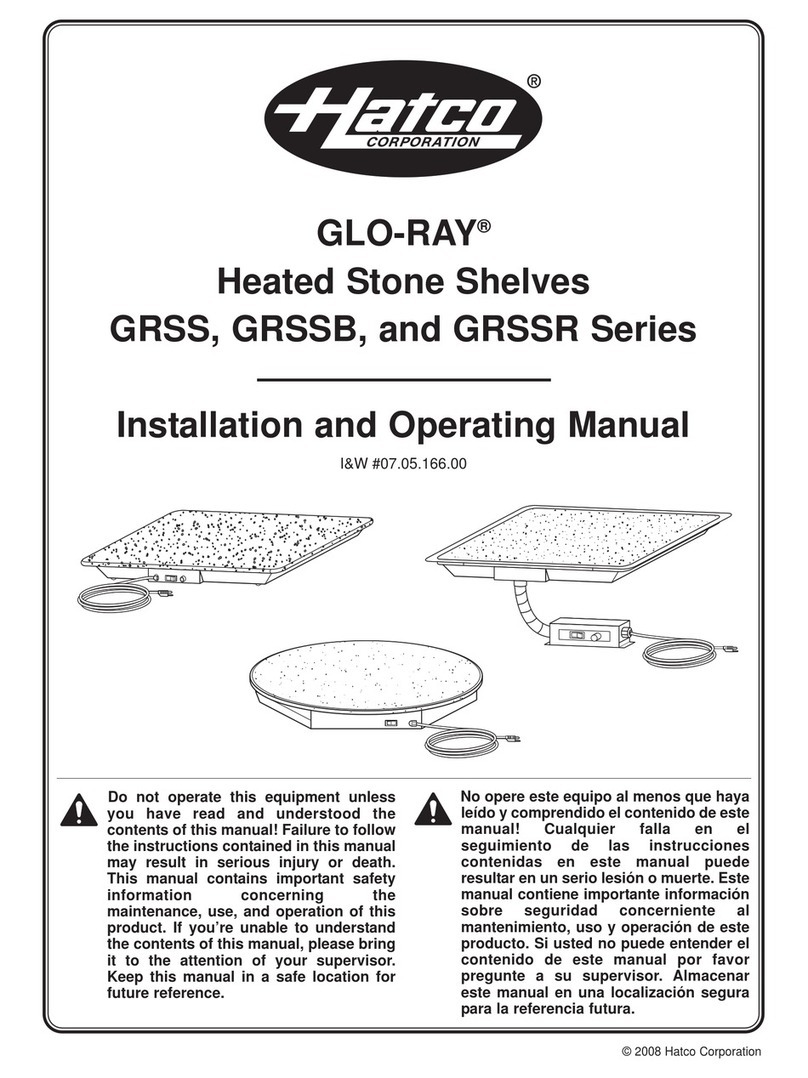 Hatco Glo-Ray GRSSR Series Installation and operating manual