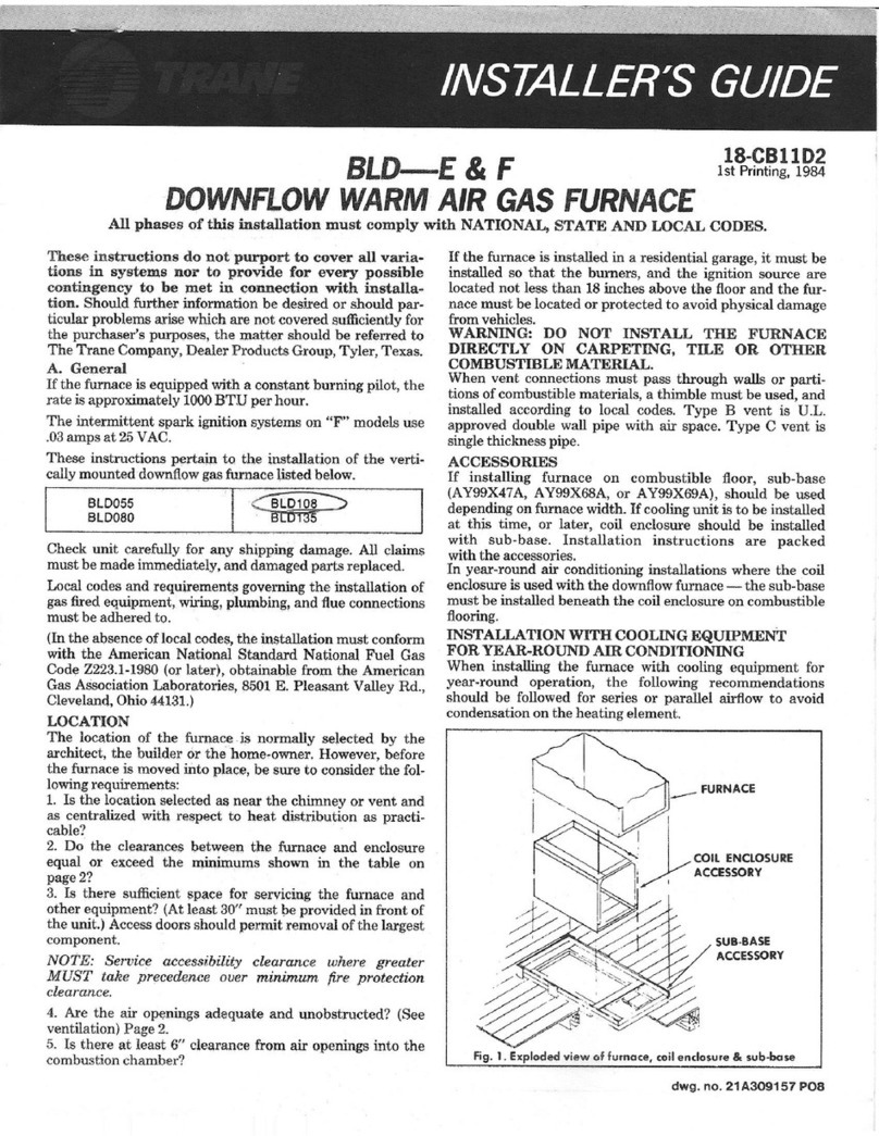 Trane BLD-E Installer's guide