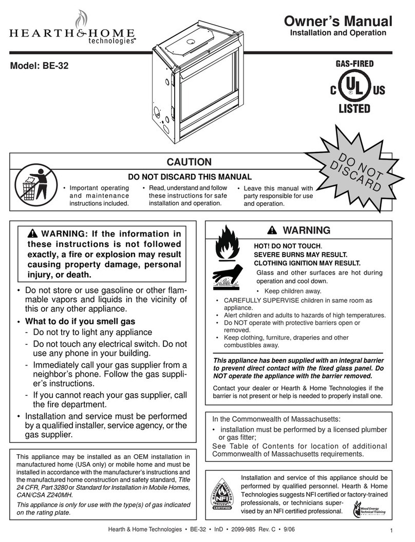 Hearth and Home Technologies BE-32 User manual Hearth and Home Technologies BE-32 User manual