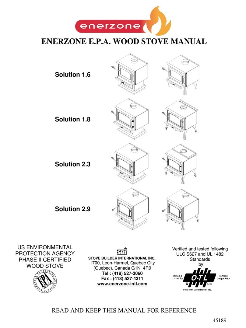 Enerzone Solution 1.6 AGENCY PHASE II CERTIFIED WOOD User manual