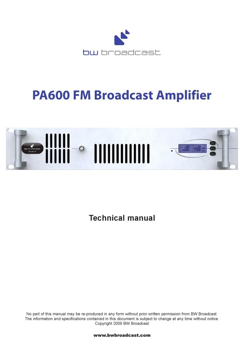 BW Broadcast PA600 Technical manual