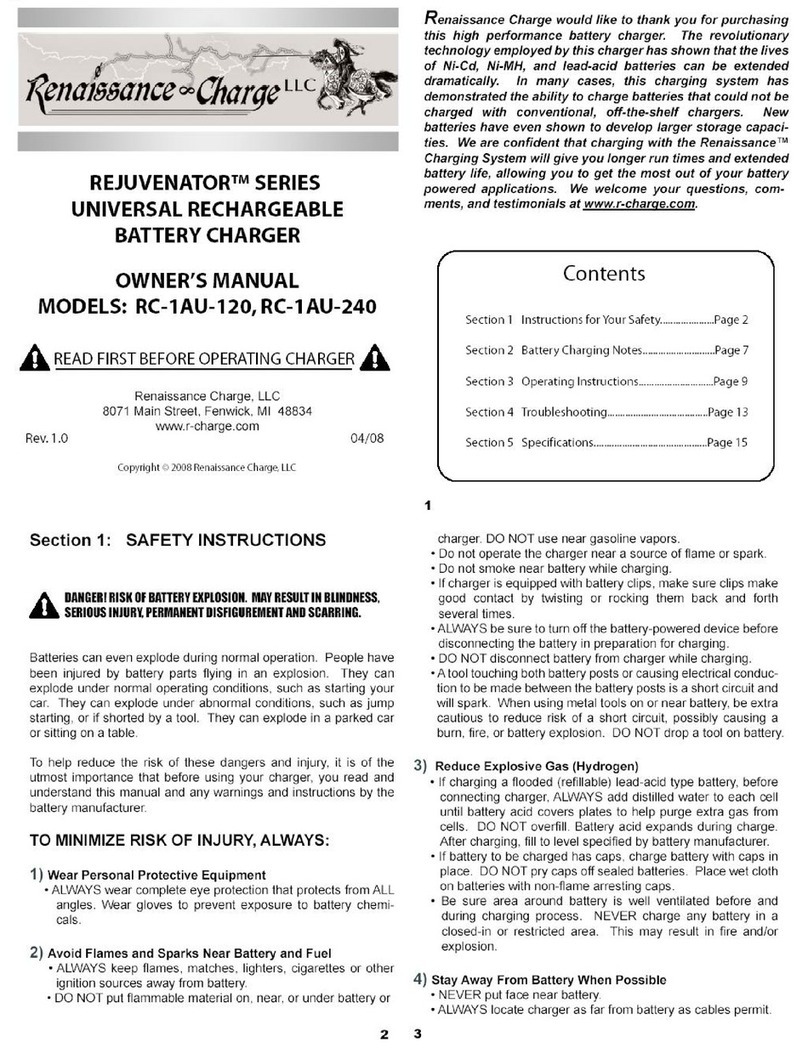 Renaissance Charge Rejuvenator RC-1AU-120 owner's manual