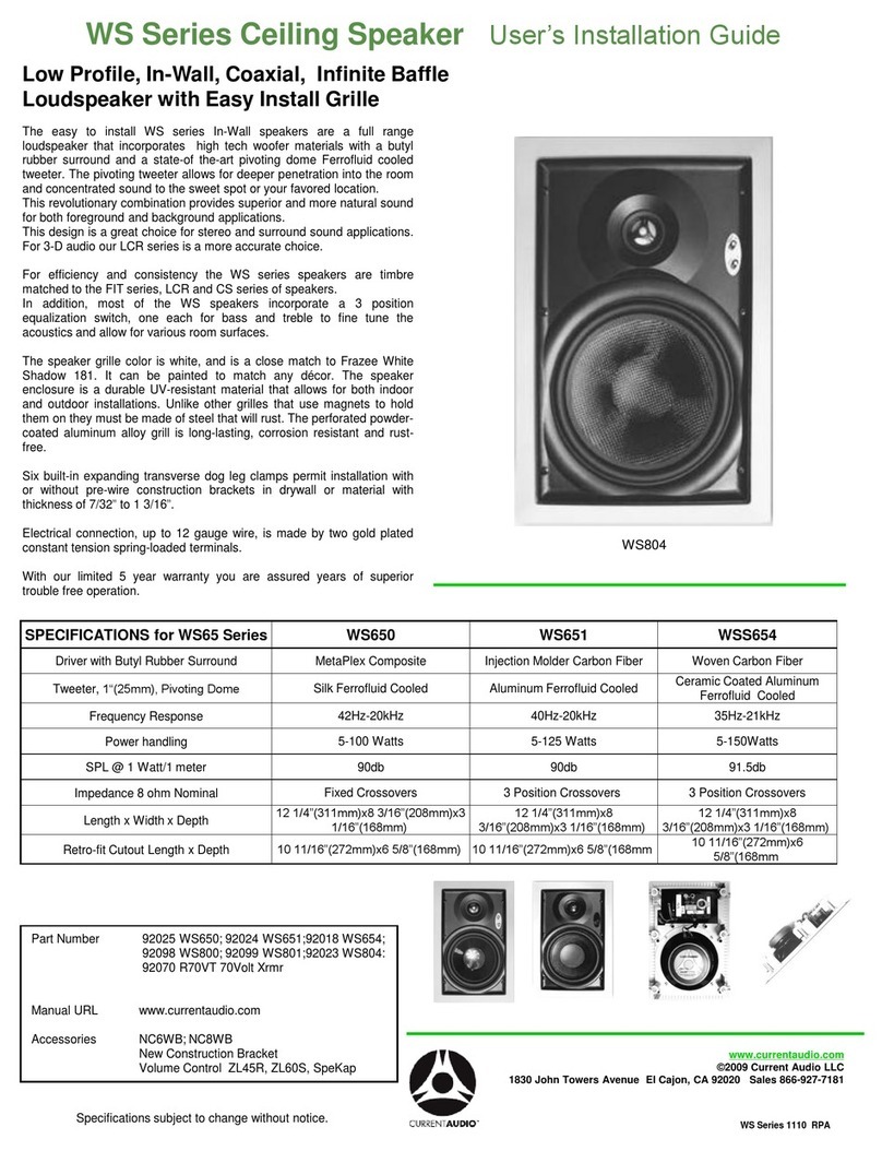 Current Audio WS650 User manual