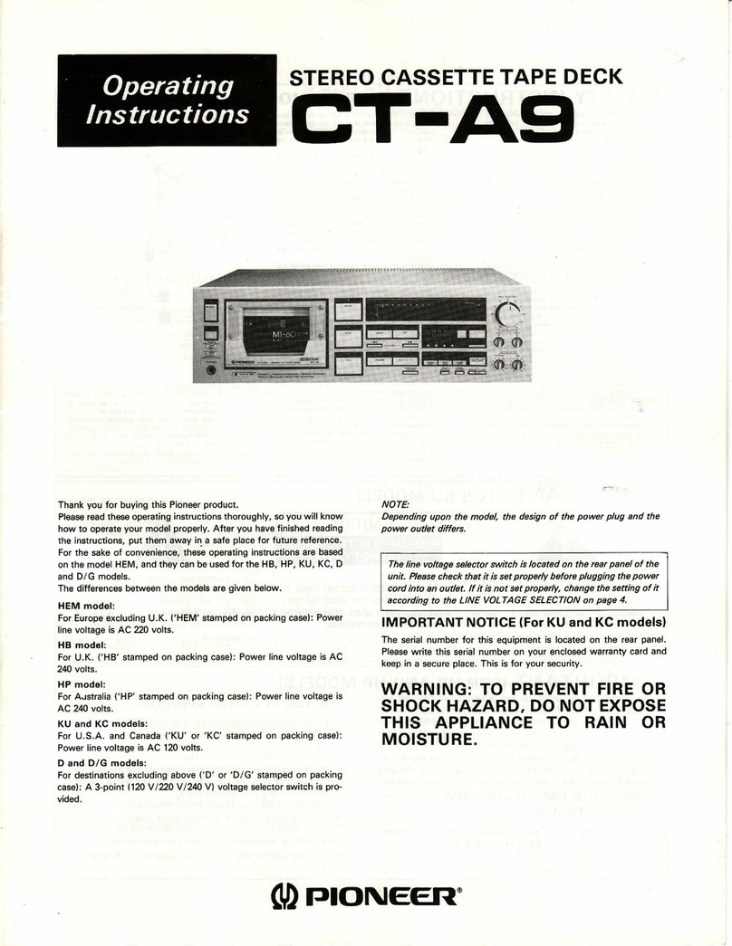 Pioneer CT-A9 operating instructions