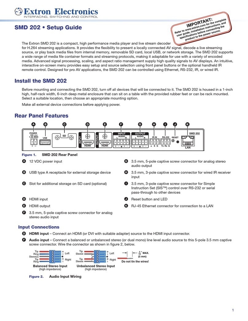 Extron electronics SMD 202 Setup guide