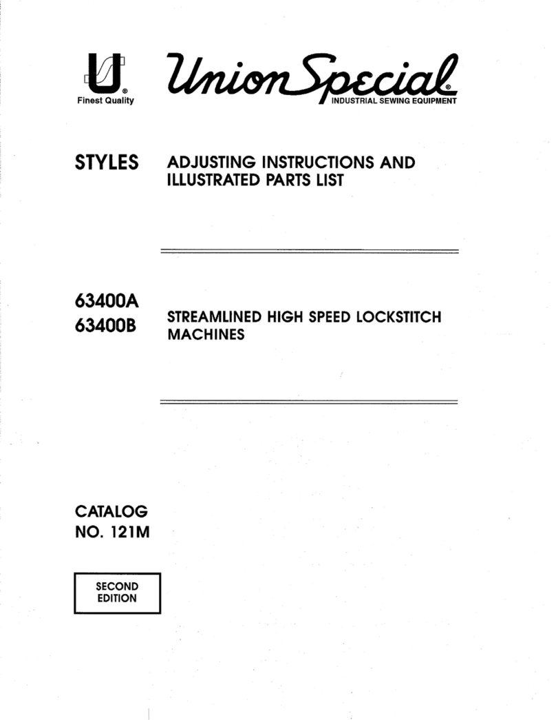 UnionSpecial 63400B Adjusting instructions and illustrated parts list