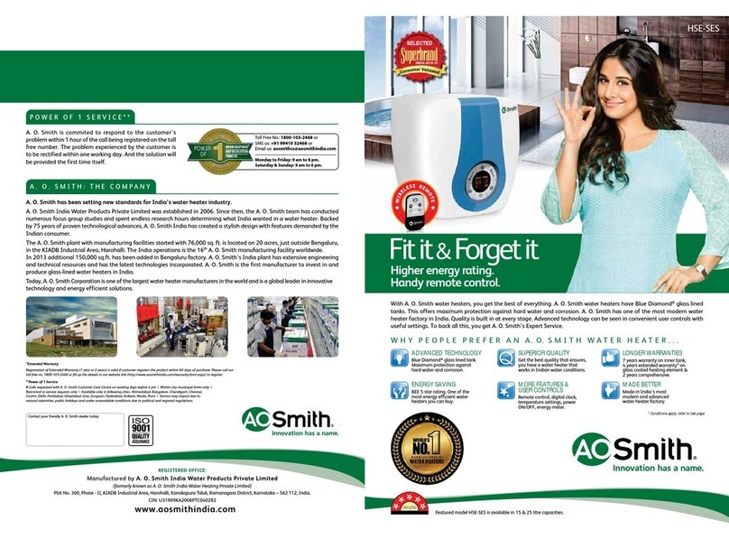 A.O. Smith HSE-SES-025 user guide A.O. Smith HSE-SES-025 user guide