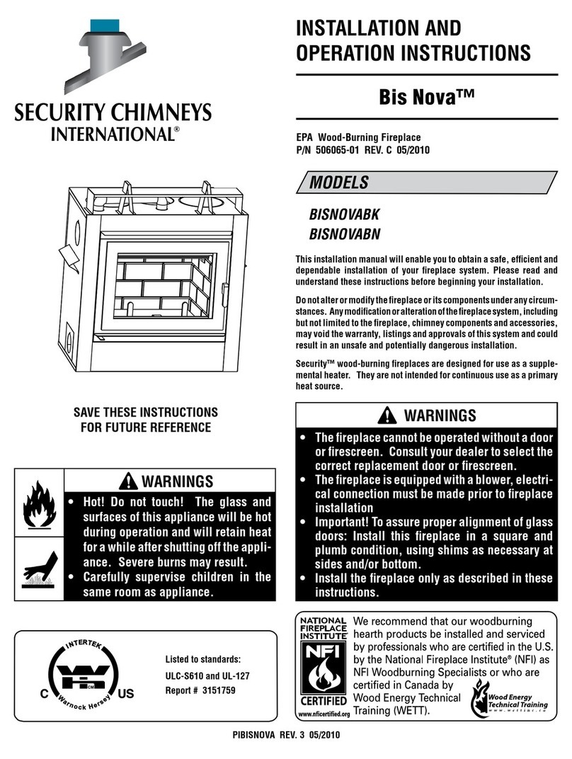 Security Chimneys Bis Nova Installation and operation instructions