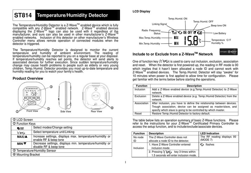 Z-Wave ST814 owner's guide