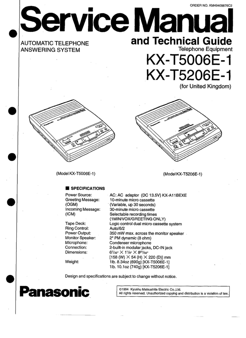 Panasonic KX-T5006E-1 Service manual