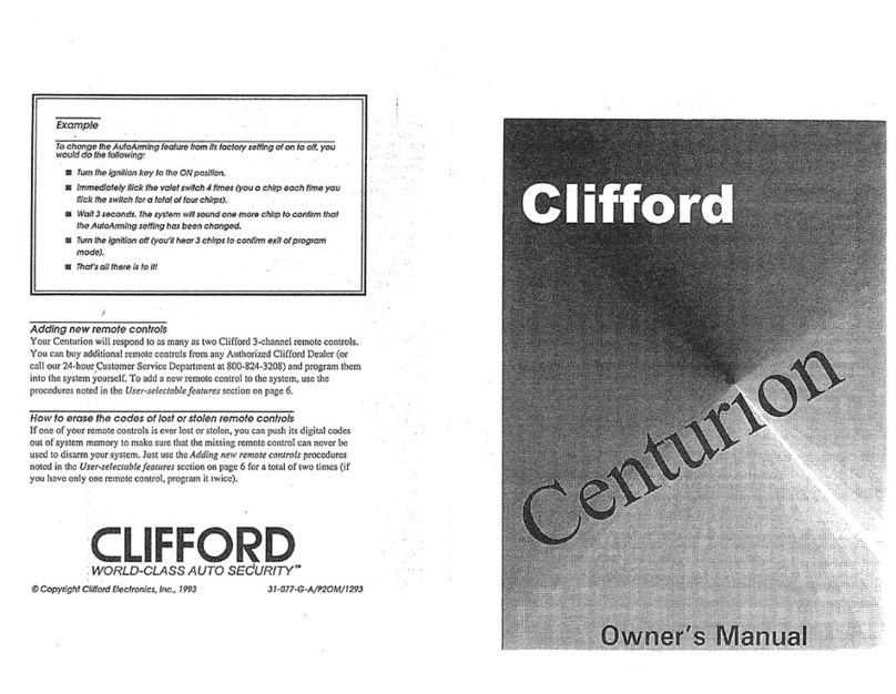Clifford Centurion owner's manual