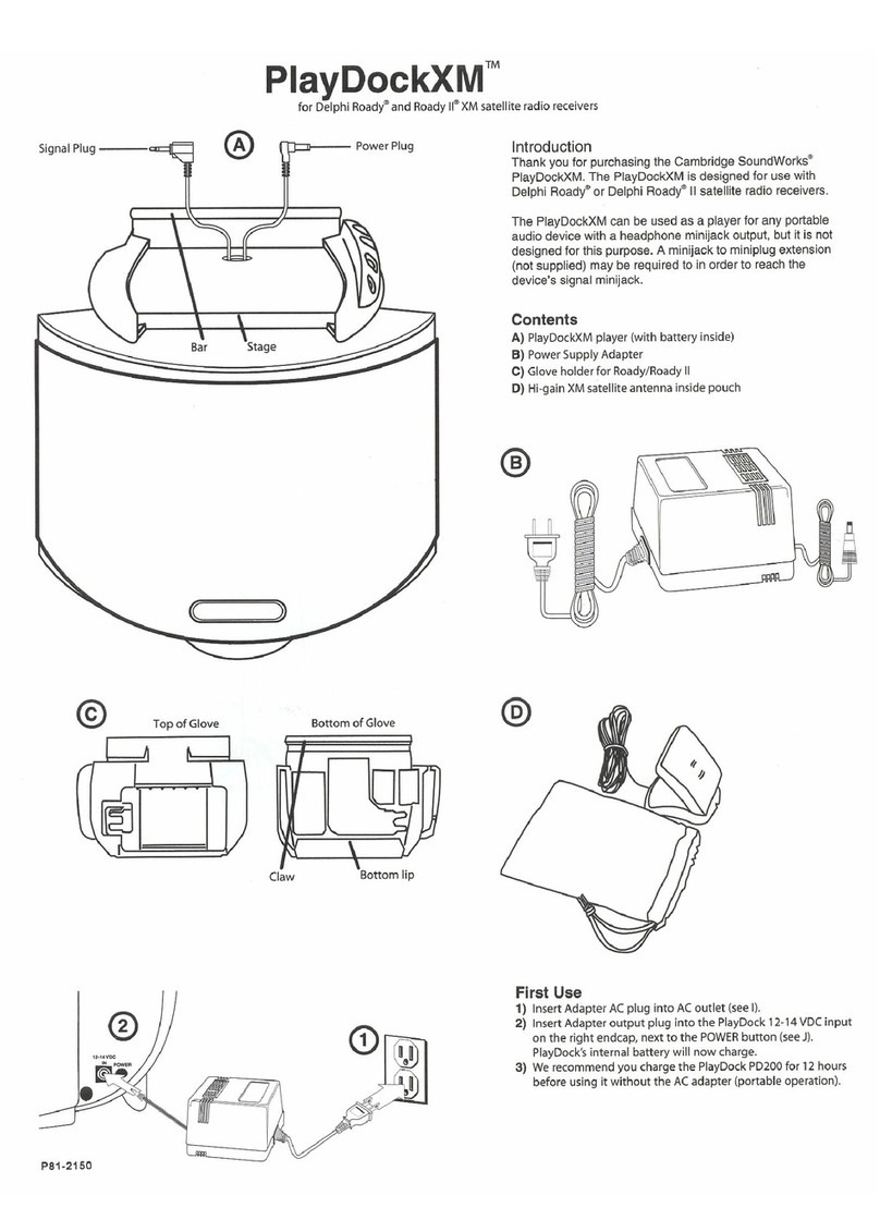 Cambridge Sound Works PlayDock XM manual