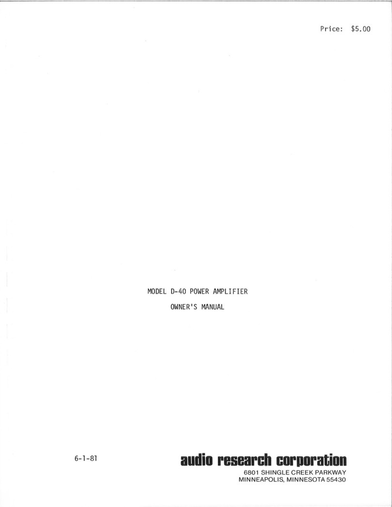 Audio Research D-40 User manual