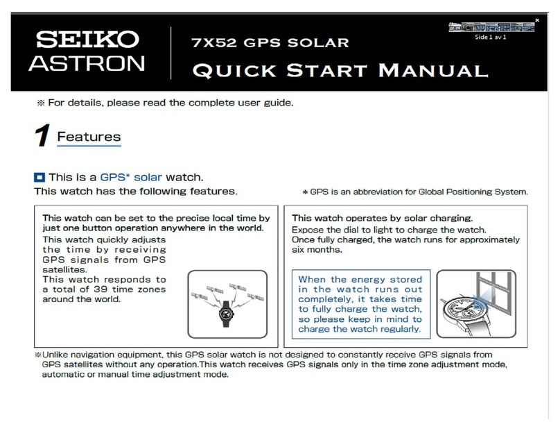 Seiko Astron 7X52 GPS Solar Quick start manual