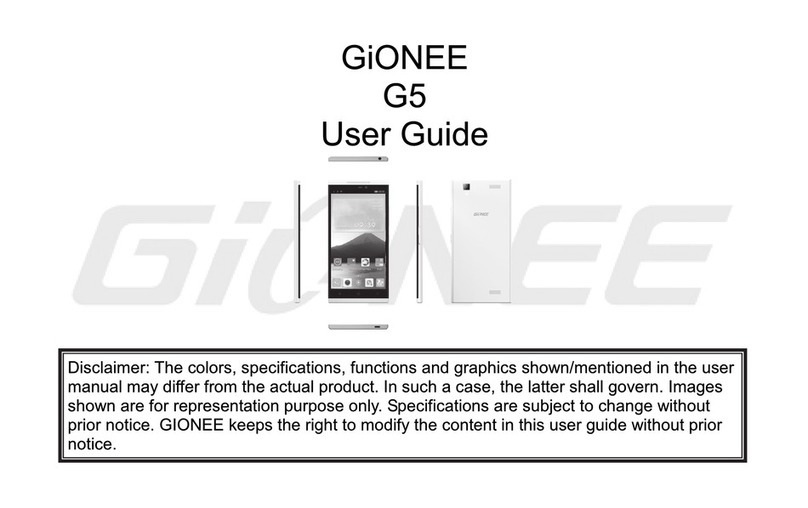 Gionee G5 User manual