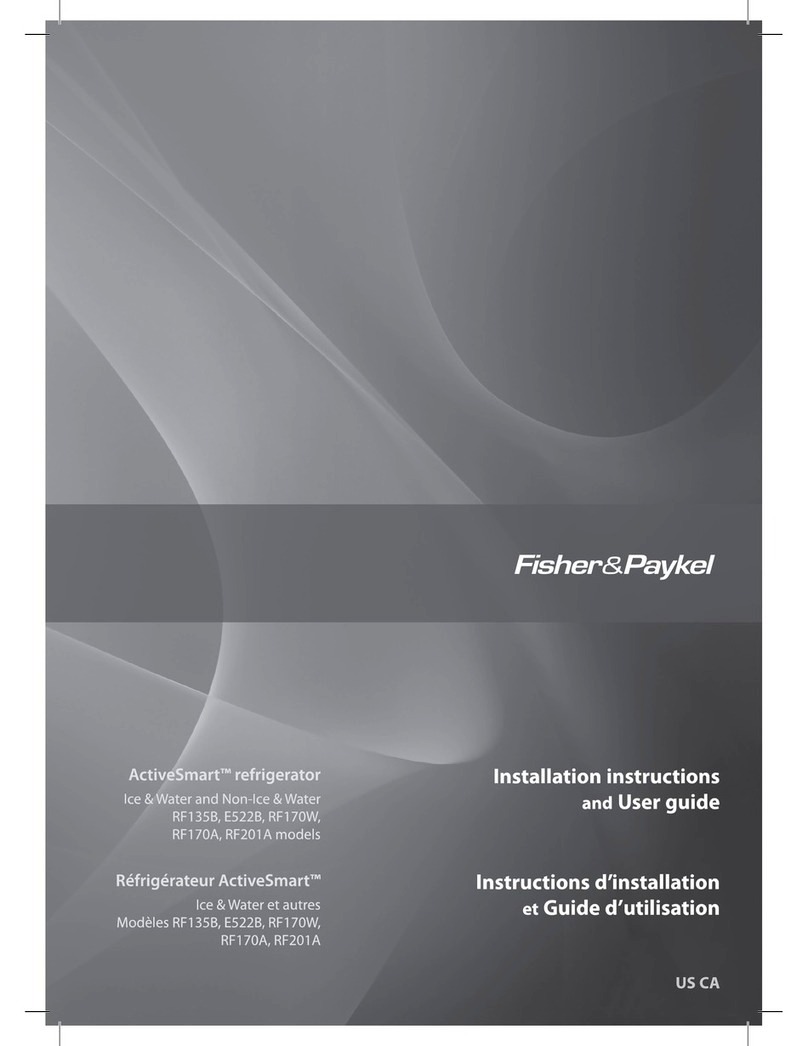 Fisher & Paykel ActiveSmart RF135B Mounting instructions