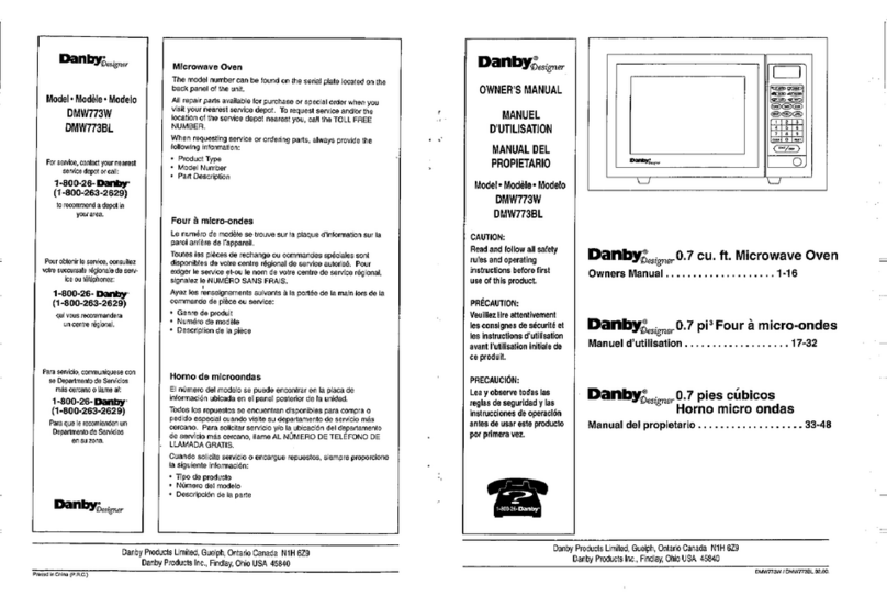 Danby DMW773W owner's manual