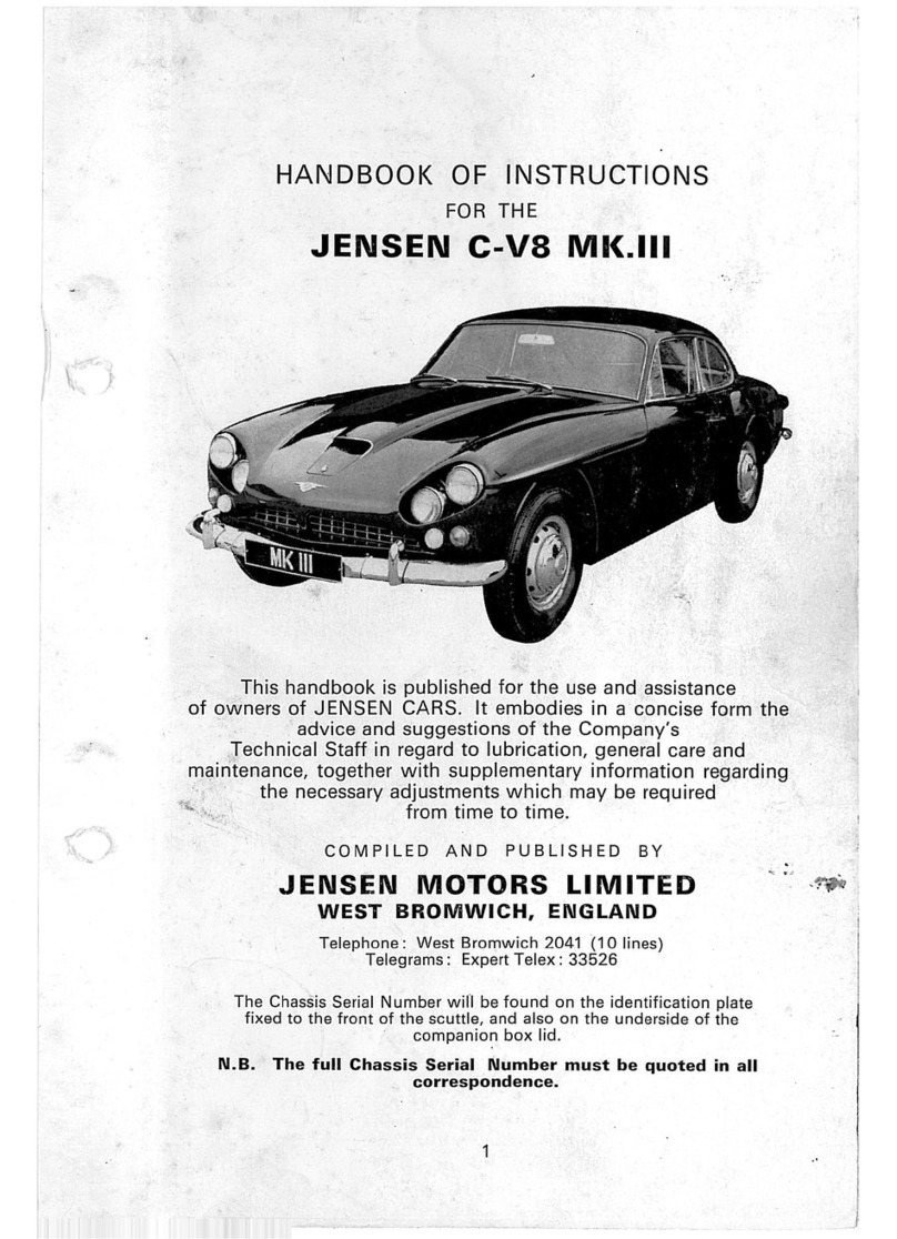 Jensen C-V8 MK.III User manual