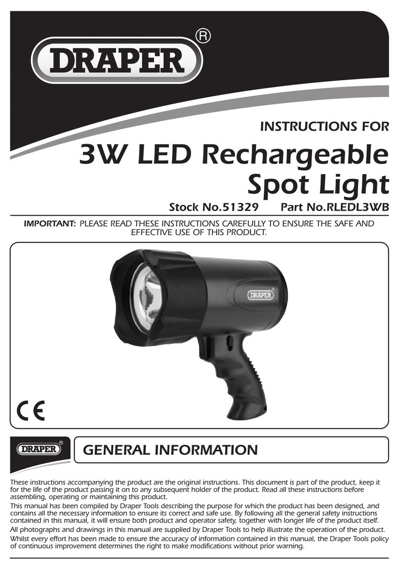 Draper RLEDL3WB Instructions for