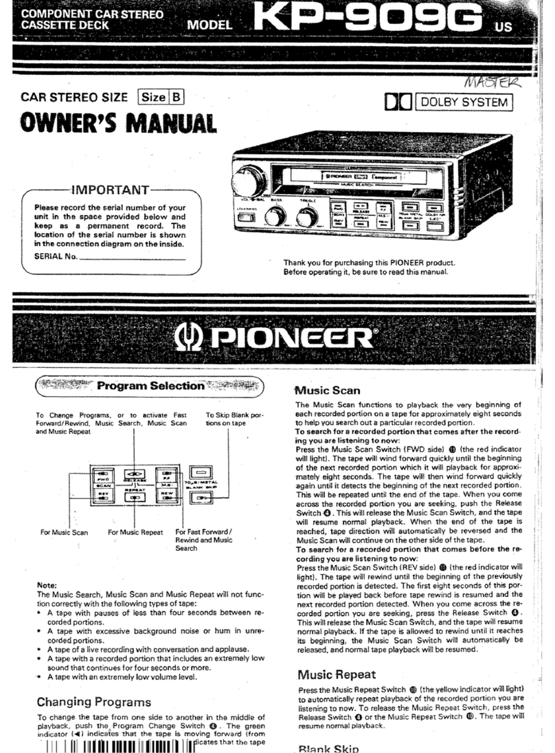 Pioneer KP-909G User manual Pioneer KP-909G User manual