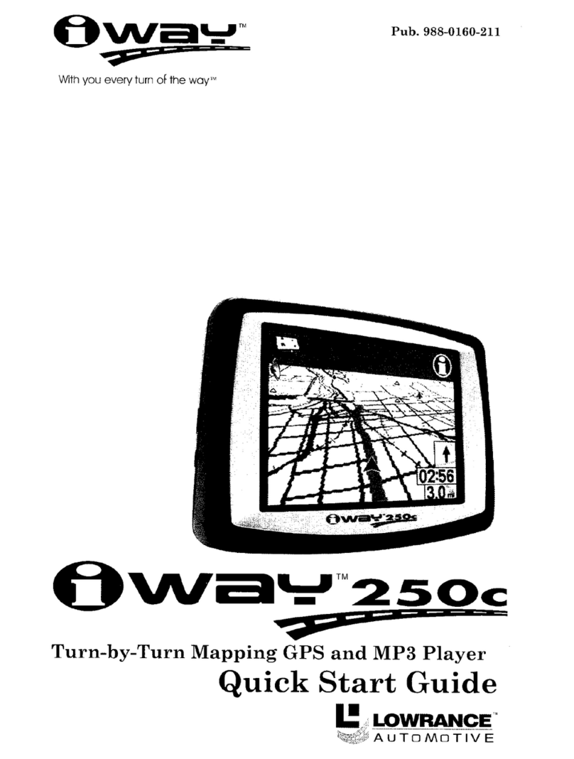 Lowrance iWAY 250C quick start guide