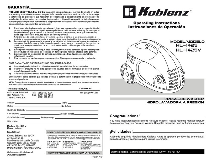 Koblenz HL-1425 operating instructions