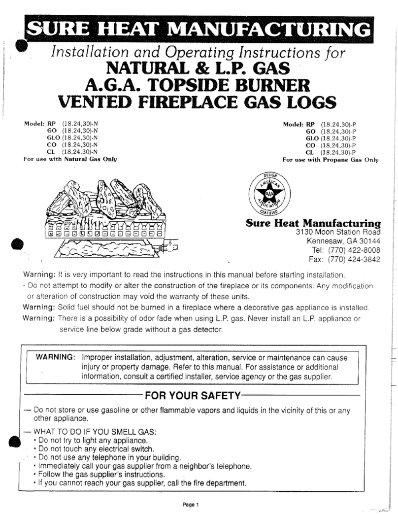 Sure Heat Manufacturing RP 18-N Installation and operating instructions Sure Heat Manufacturing RP 18-N Installation and operating instructions