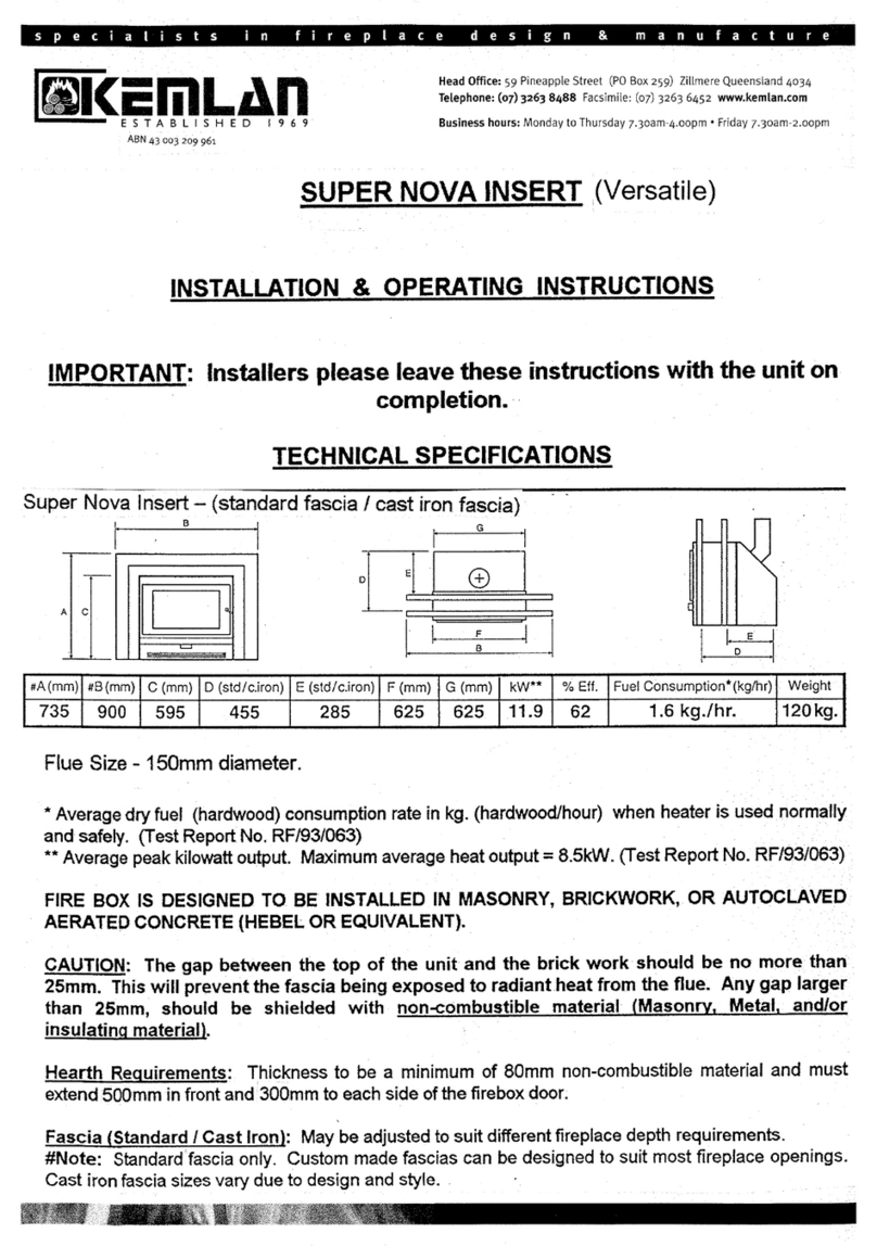 Kemlan Super Nova Installation and operating instructions