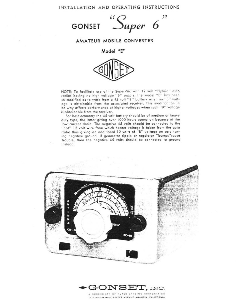 Gonset Super 6 Installation and operating instructions