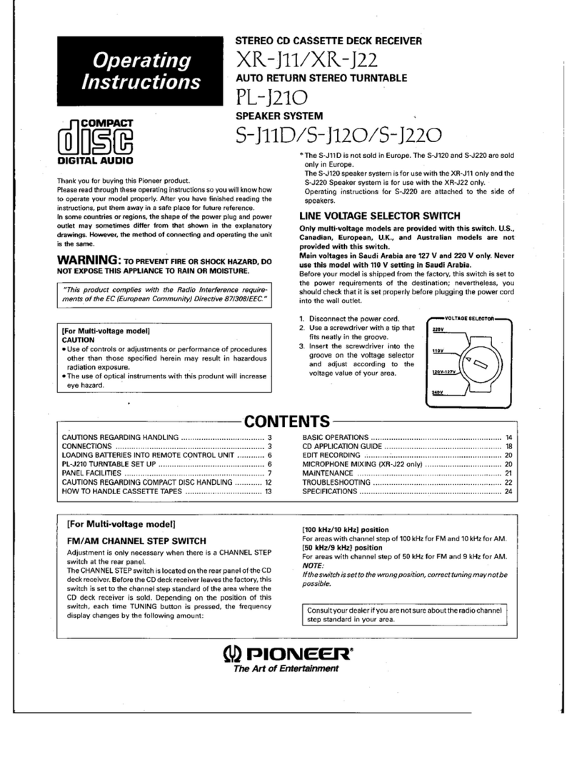 Pioneer XR-J11 User manual