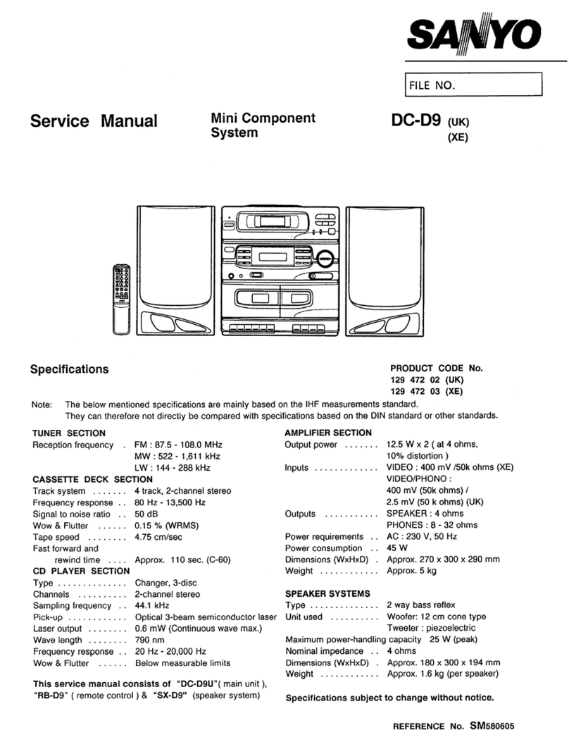 Sanyo DC-D9 Service manual