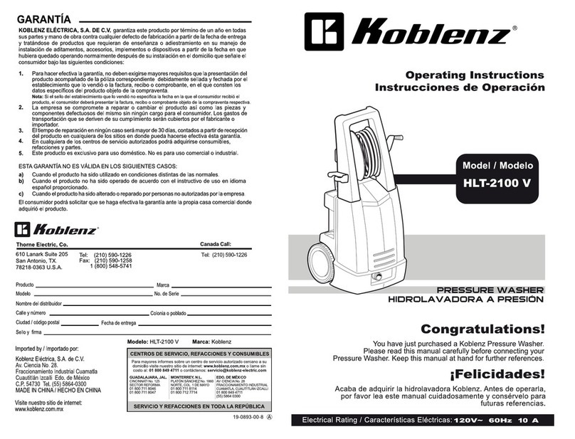 Koblenz HLT-2100 V operating instructions