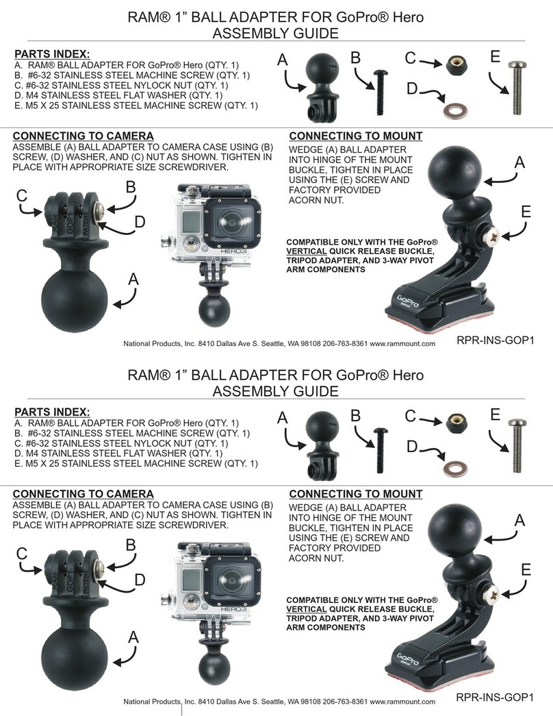 RAM 1 BALL ADAPTER FOR GoPro Hero Assembly guide