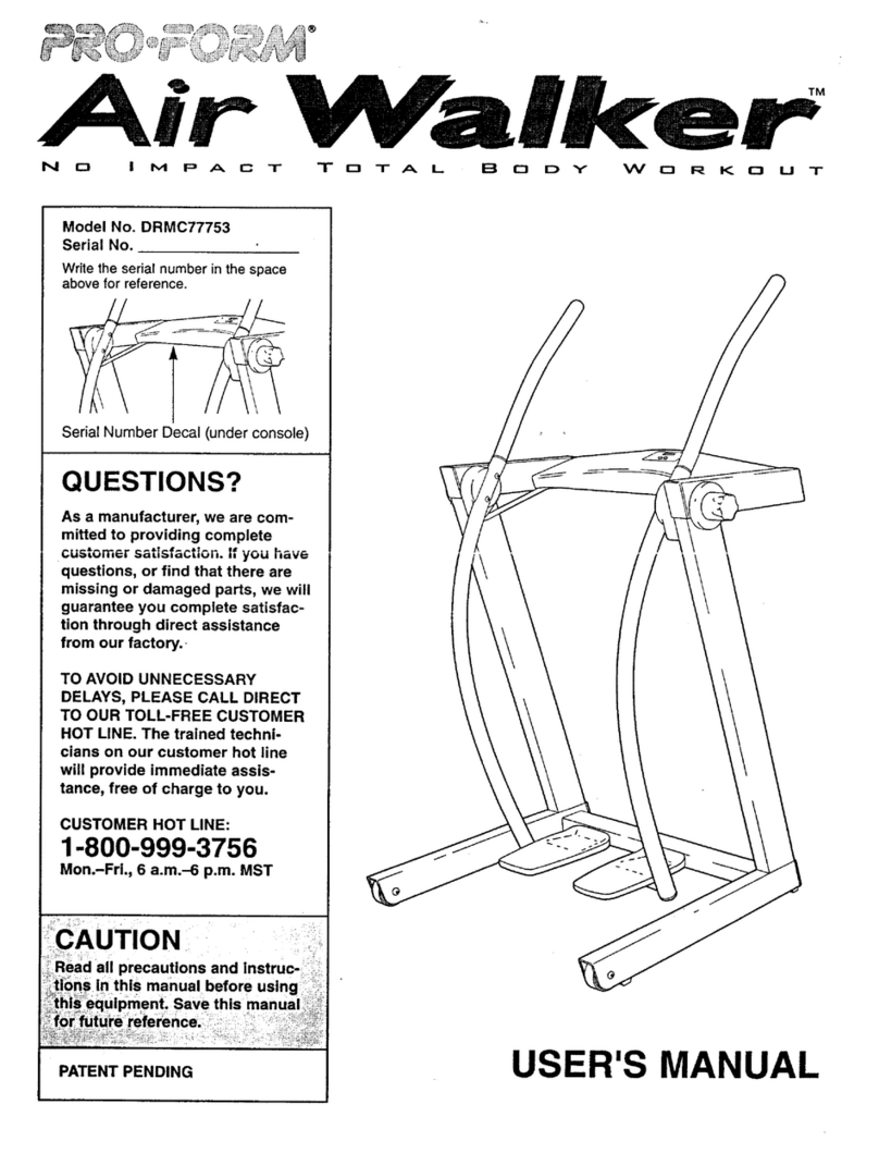 Pro-Form Air Walker DRMC77753 User manual Pro-Form Air Walker DRMC77753 User manual
