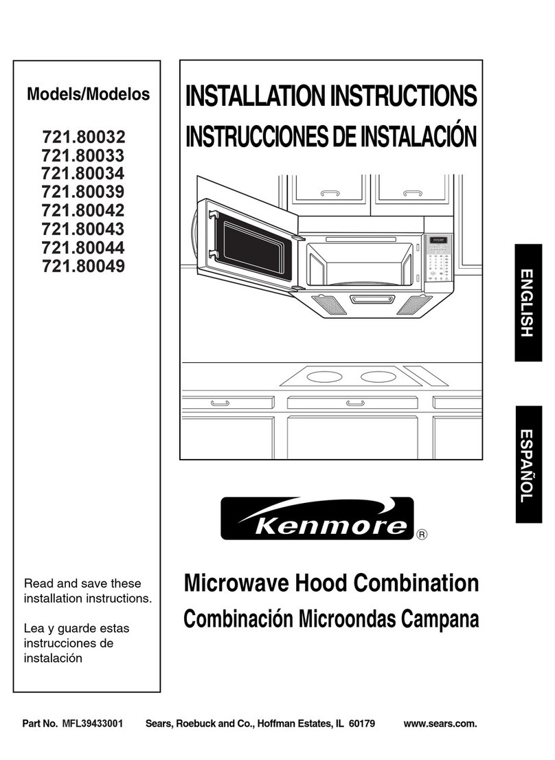 Kenmore 721.80032 installation instructions