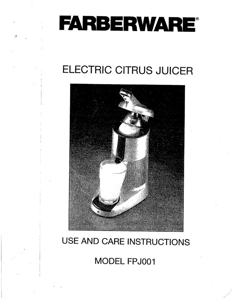 Farberware FPJOO1 Use and care instruction