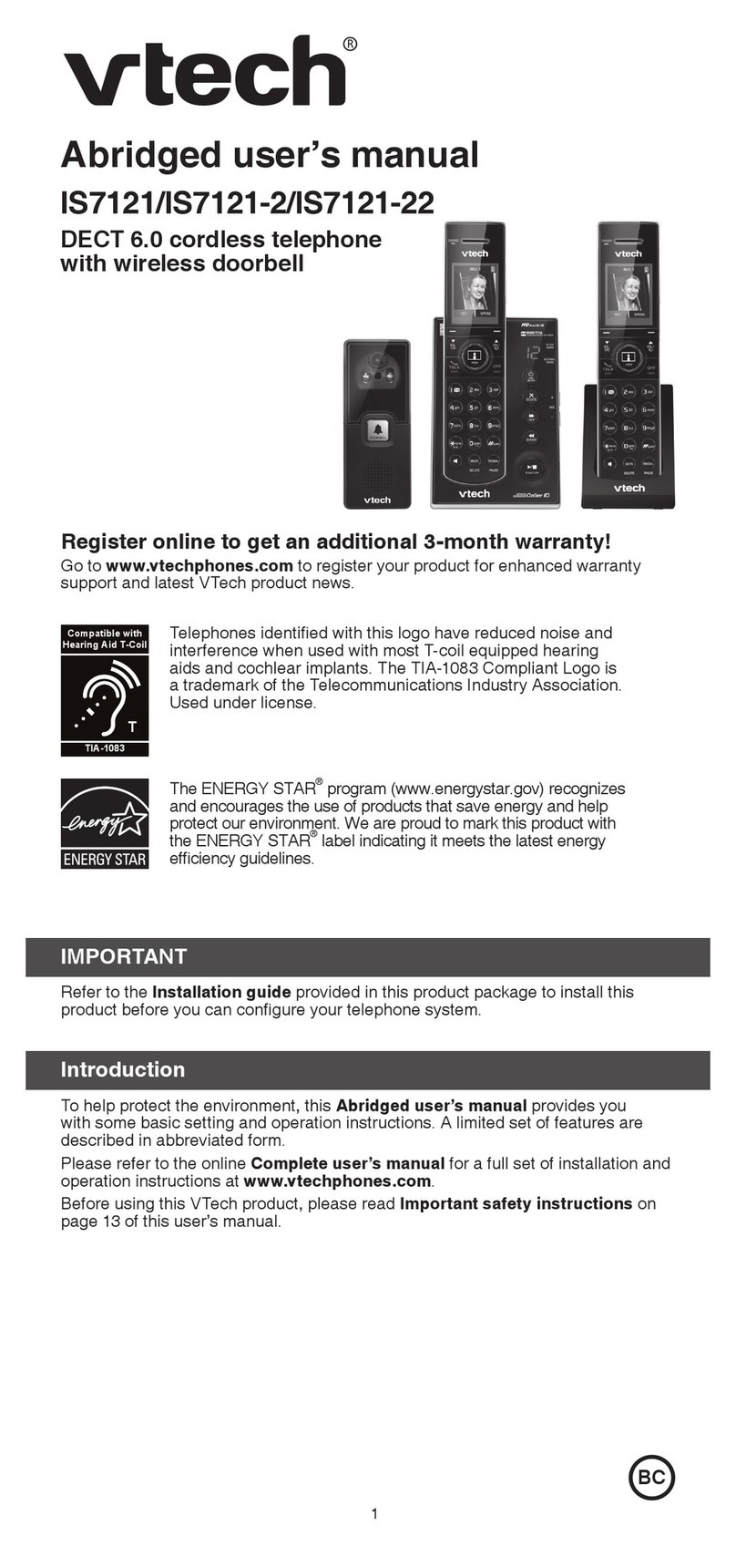 V-tech IS7121 user manual