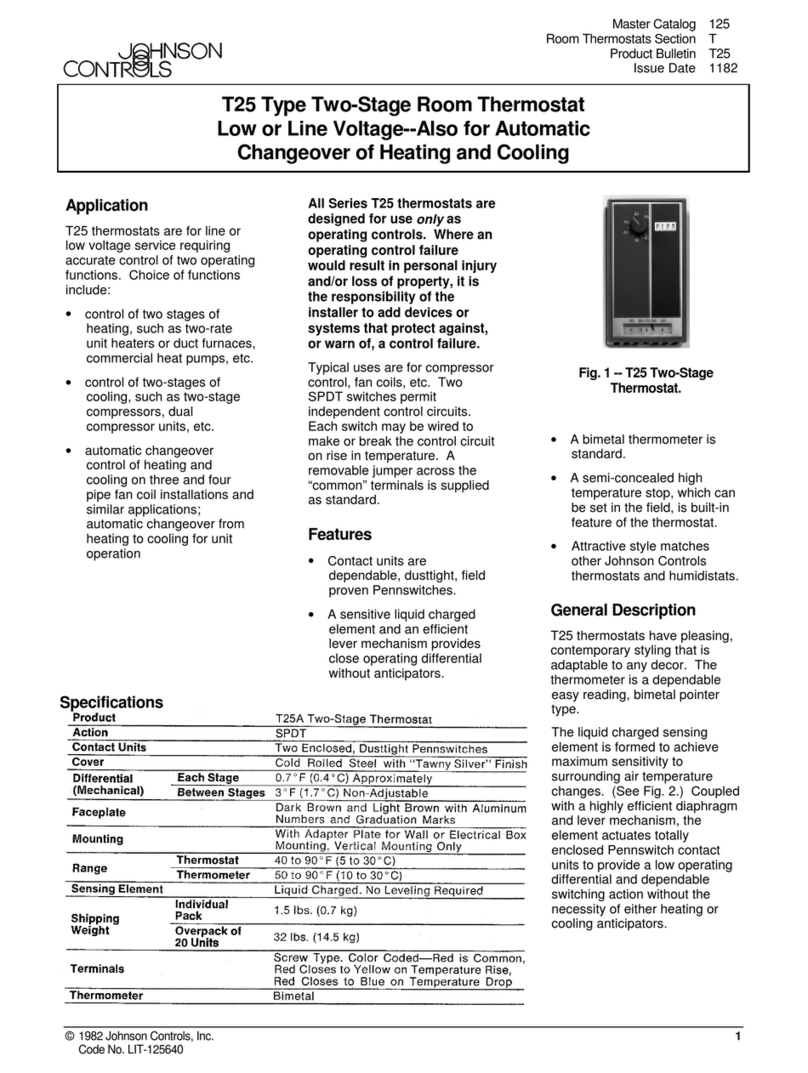 Johnson Controls T25 User manual