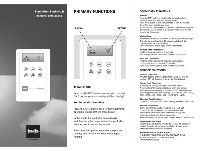 Sunbather SunSwitch operating instructions