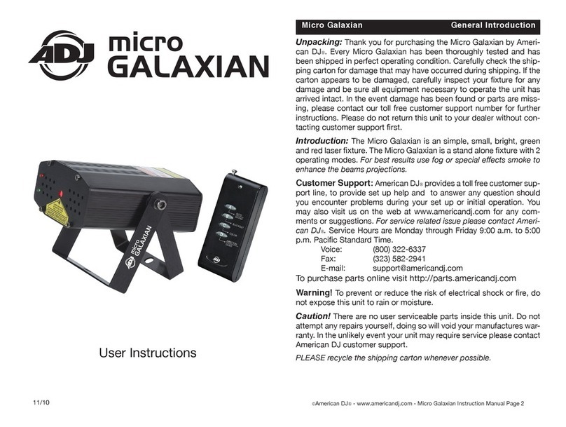 ADJ Micro Galaxian User instructions