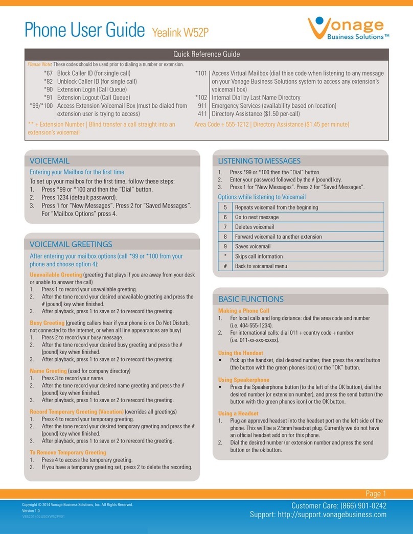 Yealink Telkom W52P User manual