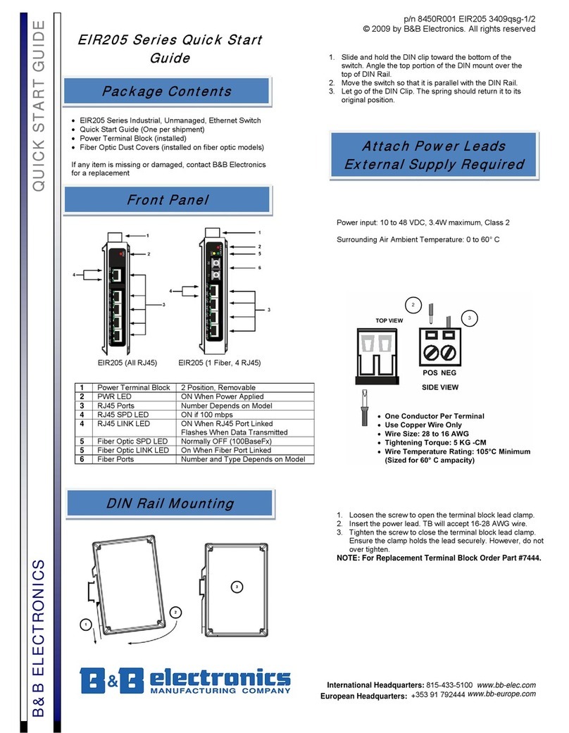 B&B EIR205 Series User manual