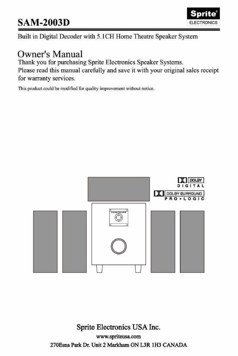 Sprite Electronics SAM-2003D owner's manual