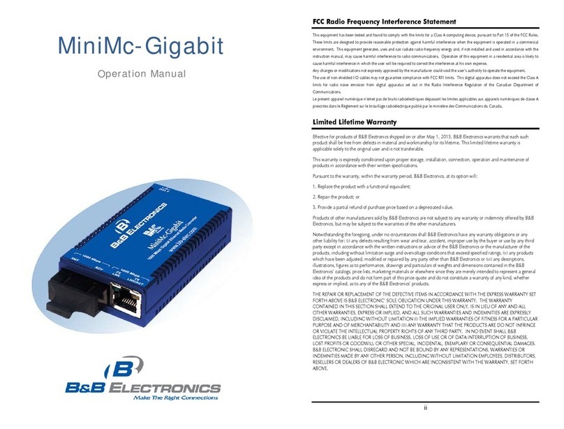 B&B MiniMc-Gigabit Series User manual