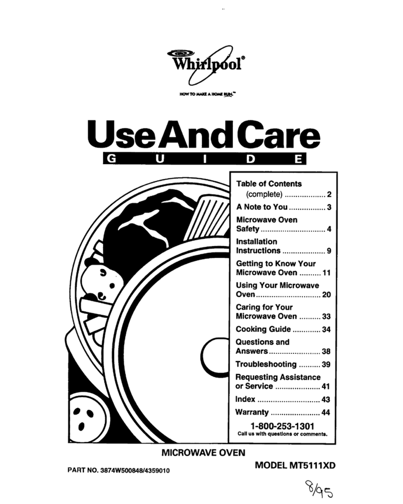 Whirlpool MT5111XD User manual