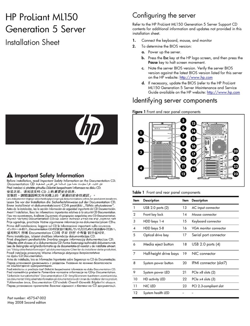 HP ML150 - ProLiant - G6 Assembly instructions